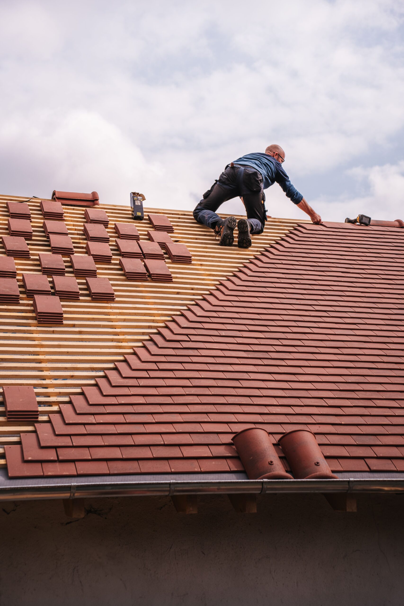 Roofer on a job site